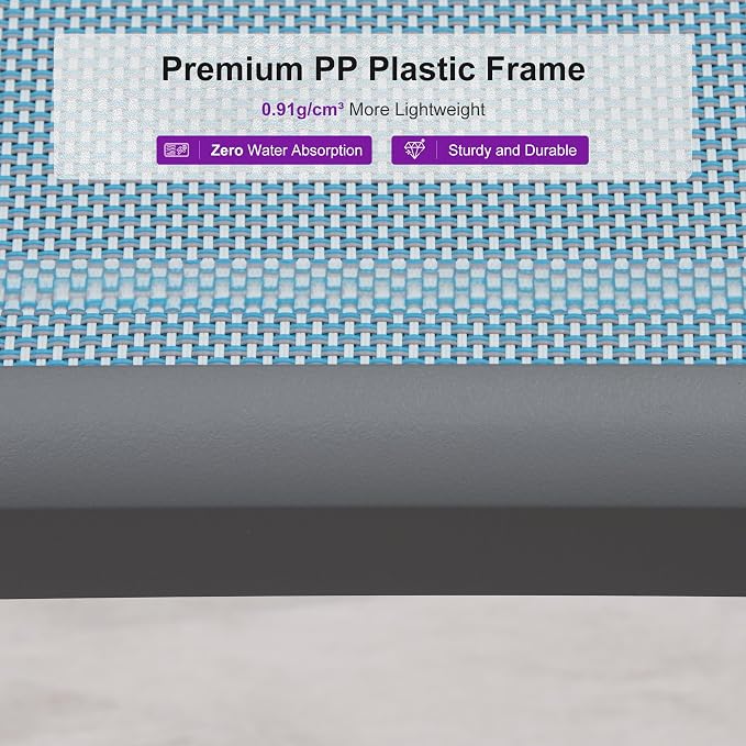 PURPLE LEAF Patio Chaise Lounge Chair Set Outside Aluminum Plastic Stackable - Image 6