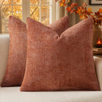 MIULEE Fall Decorative Rust Couch Throw Pillow Covers 18x18 Inch 2 Pack | by MIULEE