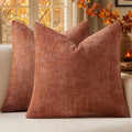 MIULEE Fall Decorative Rust Couch Throw Pillow Covers 20x20 Inch 2 Pack | by MIULEE