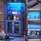 Aheaplus Bar Cabinet with Power Outlets, Coffee Bar Station - Image 5