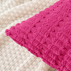 MIULEE Corduroy Decorative Throw Pillow Covers 18x18 Hot Pink Pack of 2 | Soft - Image 2