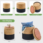 Wimarsbon Round Pouf Ottomans, Handwoven Natural Water Hyacinth Seagrass Pouffe - Image 3