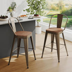 Andeworld Metal Bar Stools Set of 2, 30 inch Bar Height Barstools - Image 3