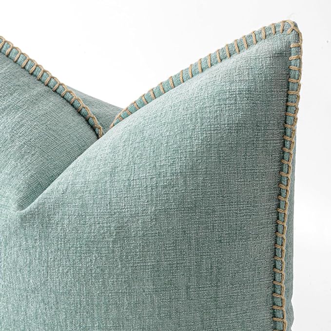 MIULEE Decorative Couch Throw Pillow Covers 18x18 Inch Coastal Light Blue | 2 - Image 2