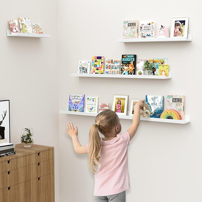 Floating Shelves for Wall, 48 inch Wood Floating Shelves Set of 2, Picture - Image 2