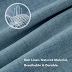 MIULEE 100% Blackout Linen Curtains 42 x 90 Inch Stone Blue 2 Panels | Thermal - Image 3