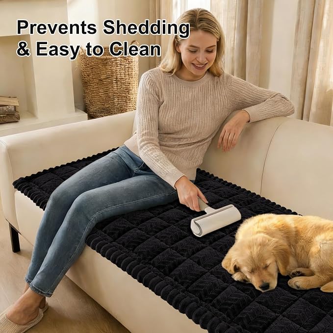 Smiry Couch Cover for Dogs, Non Slip Fuzzy Pet Sofa Arm Covers Washable | Sofa - Image 4