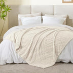 BEDELITE Cream Throw Blanket for Couch, Soft Cozy Gifts for Women, 50 * 60 | 3D - Image 5