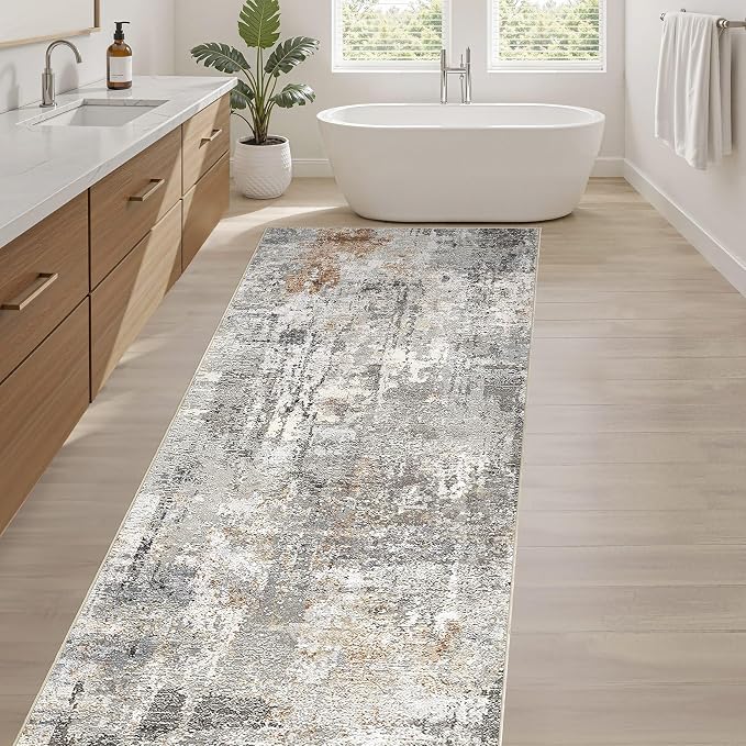LOONGRUG Runner Rug 2x6 Washable Non-Slip Kitchen Neutral Modern Rug | Abstract - Image 5