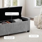 GRAINELL Storage Ottoman Bench, Upholstered Tufted Bedroom Bench - Image 5