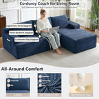 96" Cloud Sectional Couch with L-Shape Chaise, Modular Comfy Sofa Chaise Longue - Image 3