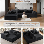 108" Oversized Cloud Sectional Couch, Comfort L Shaped Boneless Couch - Image 5