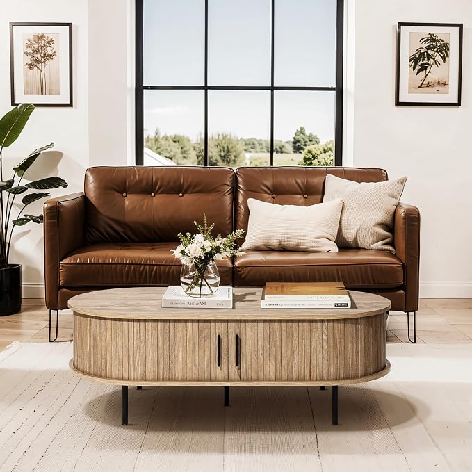 LuxenHome Oval Coffee Table - Image 5