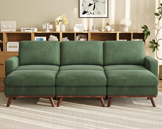 Vesgantti 97" Modular Sectional Sofa Green, Sectional Couch by Vesgantti