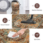 Yamaziot Washable Runner Rug, 3x6 Non-Slip Boho Vintage Hallway Kitchen Rug | - Image 5