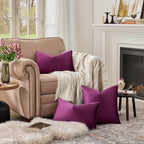 GIGIZAZA Velvet Pillow Covers 12x20 Decorative Pillows Pack of 2 Purple | Throw - Image 3