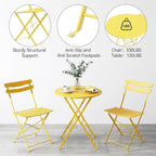 GarveeLife 3 Piece Patio Bistro Set, Folding Patio Bistro Table and Chairs Set - Image 6