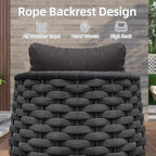 TWT 3 Pieces Aluminum Patio Furniture Set, Hand Woven Textilene Rope Outdoor - Image 6