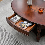 PADMA HOUSE Solid Wood Oval Coffee Table - Image 7