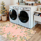 Pink Floral Entry Rug, 3x5 Ft Indoor Outdoor Mats - Image 8