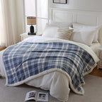 PU MEI Sherpa Blanket Twin Plaid Thick Bed Blanket, 60”*80” Super Soft Flannel - Image 7