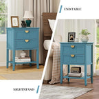 22" Blue Accent Side Cabinet, Modern Wood Sideboard - Image 5