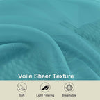 Turquoise Sheer Curtains 84 Inches Long 2 Panels, Soft Airy Light Filtering - Image 7