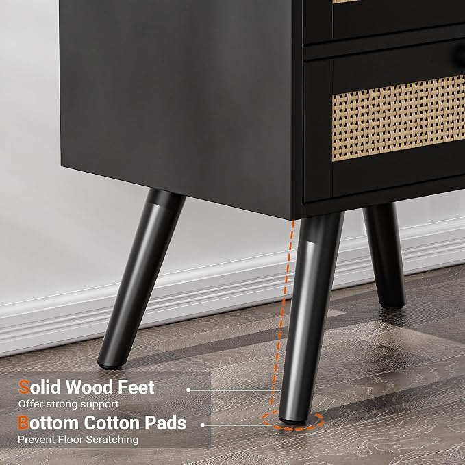 SUPERJARE 2 Drawer Night Stand - Image 7