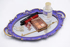 YCHMIR Vintage Small Mirror 14.5 x 10 Inch Oval Purple Wall Mirror - Image 3