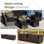 Tangkula 8 Piece Patio Furniture Set, Patiojoy Outdoor Space Saving PE Rattan - Image 6