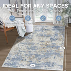 Aelenmu 5x7 Area Rugs for Living Room Bedroom Dining Room Washable Blue | Soft - Image 2