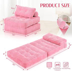 HABUTWAY Folding Sofa Bed, Convertible Sleeper Chair Bed w/Dual-Pillow & Handle - Image 2