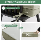 Summsun Water Resistant Outdoor Chair Cushions, Faux Linen Backrest and Deep - Image 4
