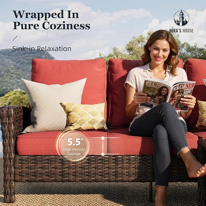 HERA'S HOUSE Red Outdoor Furniture Set - Image 2