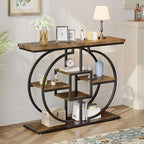 GiftGo Narrow Console Table for Entryway Industrial 4-Tier Sofa Table Behind - Image 7