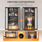 Locking Display Cabinet with Glass Door, 71”H Metal Curio Cabinets with - Image 5