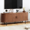 55" TV Stand with Power Outlet, Mid-Century Modern Television Stand, Fluted by ComfyCorner