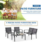 Vongrasig 4 Pieces Patio Furniture Sets, Outdoor Patio Conversation Sets - Image 7