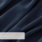 MIULEE Navy Blue Pinch Pleated 100% Blackout Linen Curtains 40x102 Inches | - Image 6