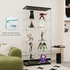 FLYMUHJIA Curio Cabinets with Tempered Glass High Cabinet with Shelves Glass - Image 7