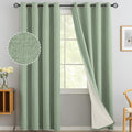 Yakamok 84 Inch Light Sage Green Linen Texture Curtains by Yakamok