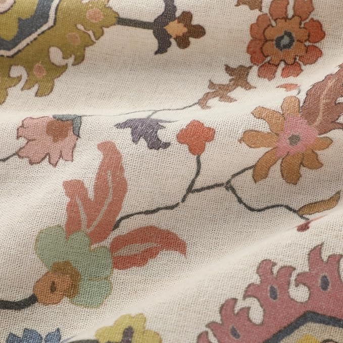 Boho Floral 100% Grommet Blackout Curtains 96 Inch 2 Panels | Colorful Bohemian - Image 5