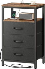 Huuger Nightstand with Charging Station, 27.6 Inch End Table Bedside Table with by Huuger