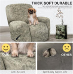 ANARACHON Recliner Chair Covers Leather Look, 4 Pieces Recliner Covers Non Slip - Image 6