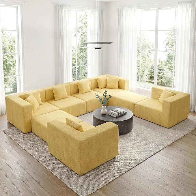 MONVANE Modular Sectional Sofa, Oversized 8 Seat Convertible U Shaped Couch - Image 7