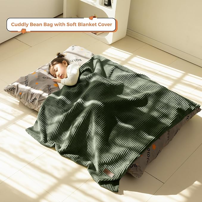 MAXYOYO 3 in 1 Kids Bean Bag Chair Couch, Convertible Chair Folds from Bean Bag - Image 5