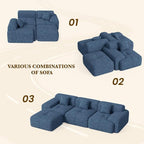 122" L Shaped Convertible Modular Couch, Cloud Couch Sectional - Image 9