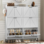 BORNOON Shoe Cabinet with 6 Flip Drawers Narrow Shoe Storage Cabinet Organizer by BORNOON