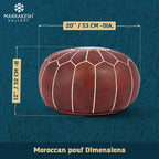 Marrakesh Gallery Genuine Leather Round Pouf Cover - Image 3