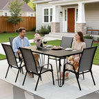 JEAREY Patio Dining Chairs Set of 6, Outdoor Stackable Dining Furniture Set - Image 6